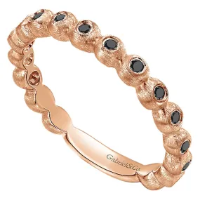 14k Pink Gold Black Diamond Fashion Band - LR5653K4JBD