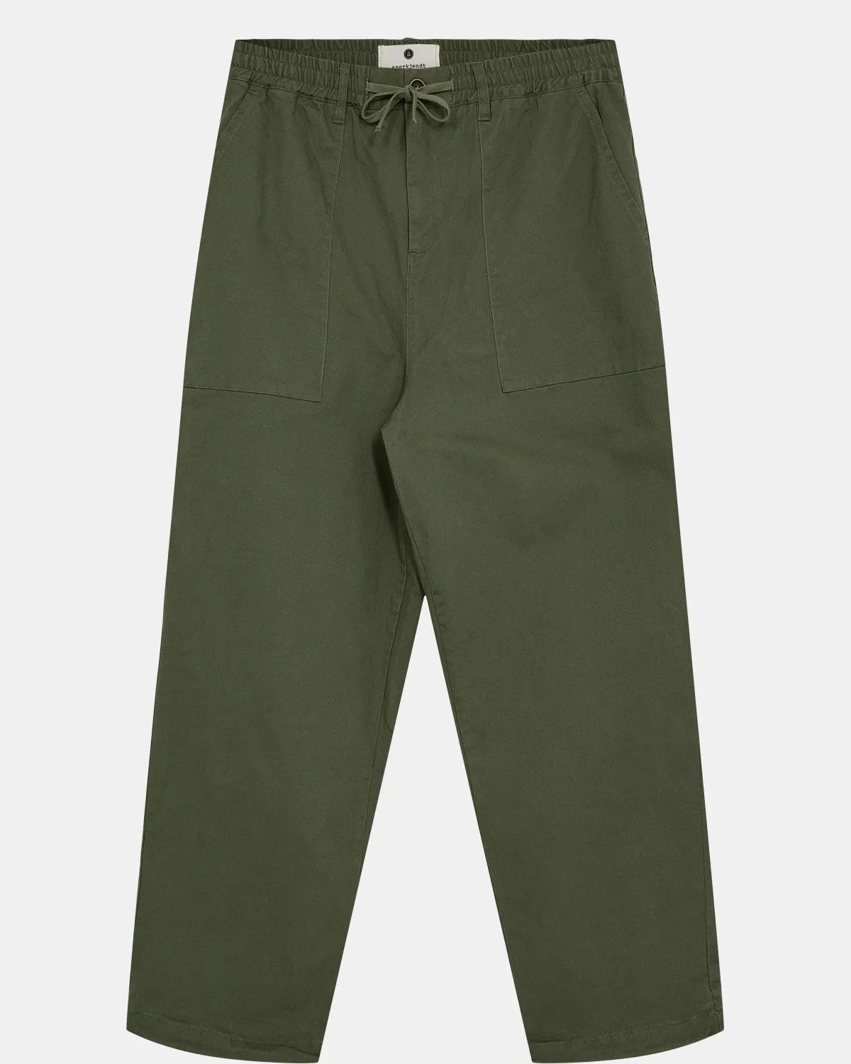 AKJAKOB FATIQUE PLEAT COTTON PANTS - Olivine