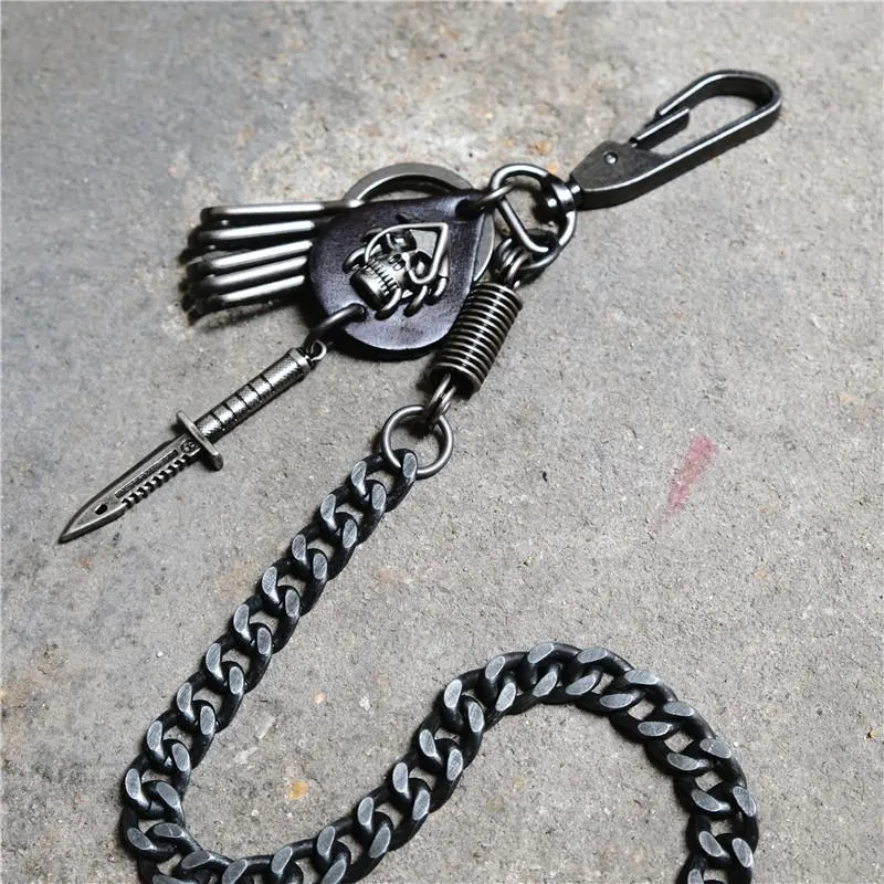 Badass Hip Hop Mens Skull Trousers Key Chain Punk Pants Chain Wallet Chain For Men