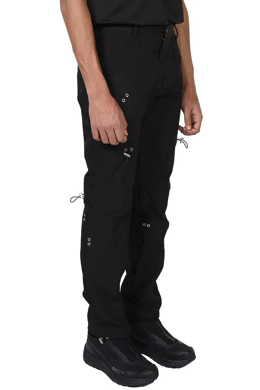 Black Drawstring Cargo Trousers