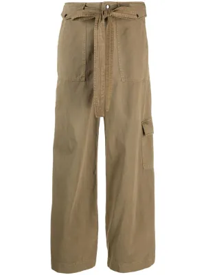 BRAYDEN BELTED COTTON TROUSERS ROSM