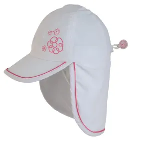 Calikids UV Flap Hat - White