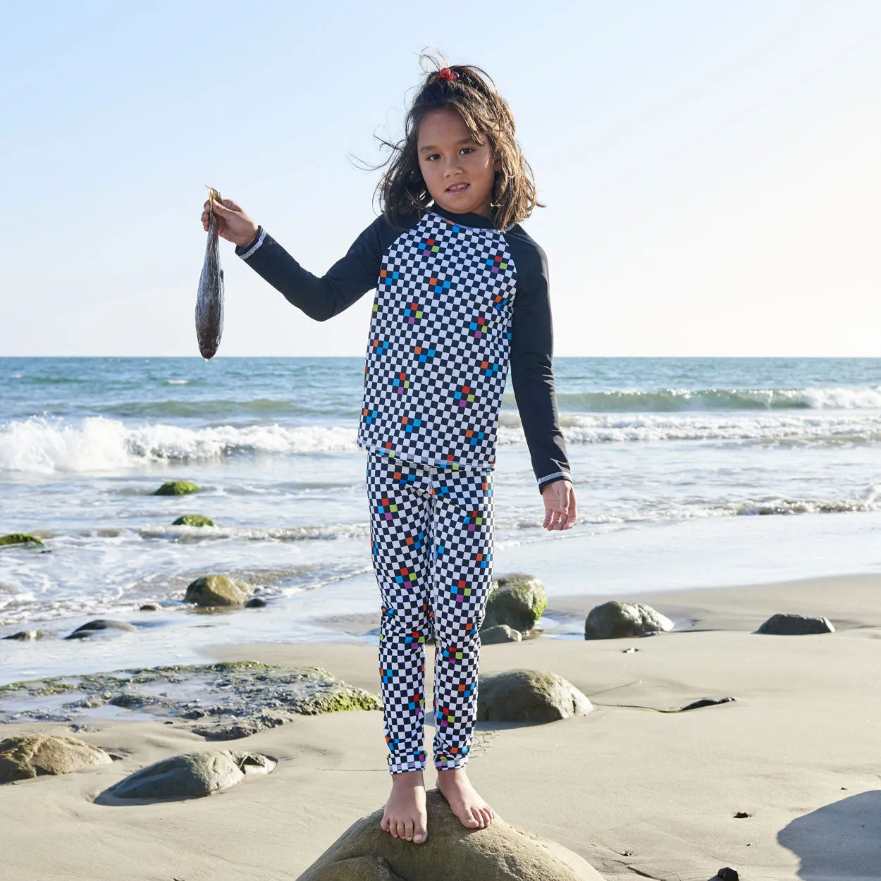 Checkerboard Hybrid Kids Leggings UPF 50 