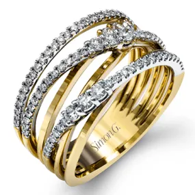 Clio Fashion Ring In 18k Gold With Diamonds