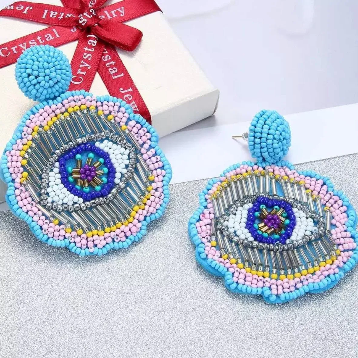 Colorful Evil Eye Beads Fashion Party Drop Earrings