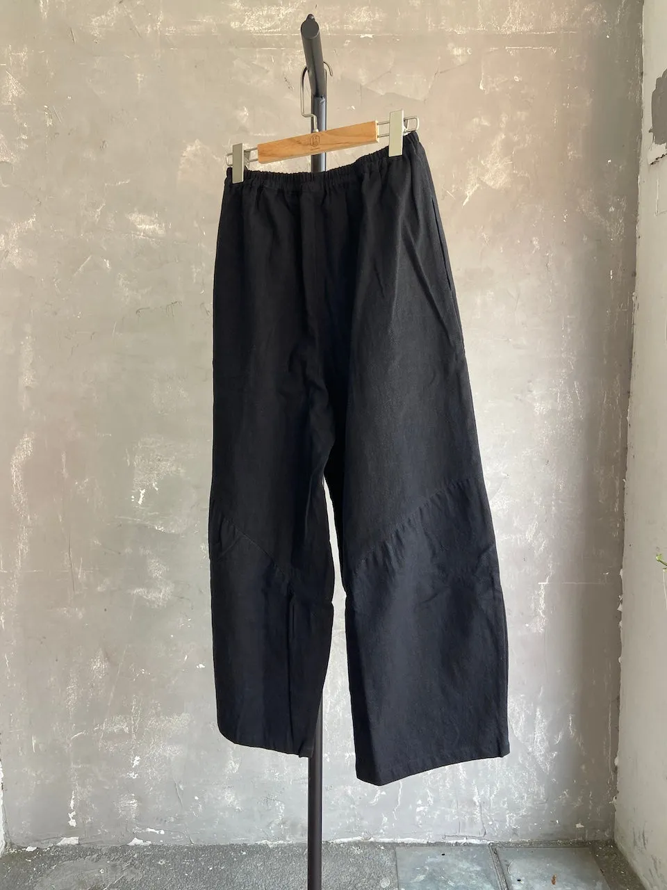 Cotton Linen Long Pants in Black