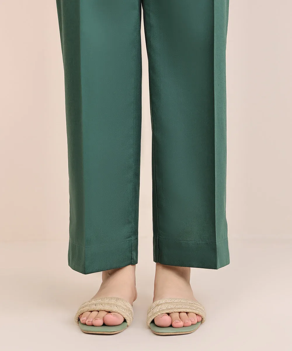 Cotton Viscose Straight Pants