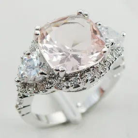 Divine Love Morganite Fashion Ring - 925 Sterling Silver