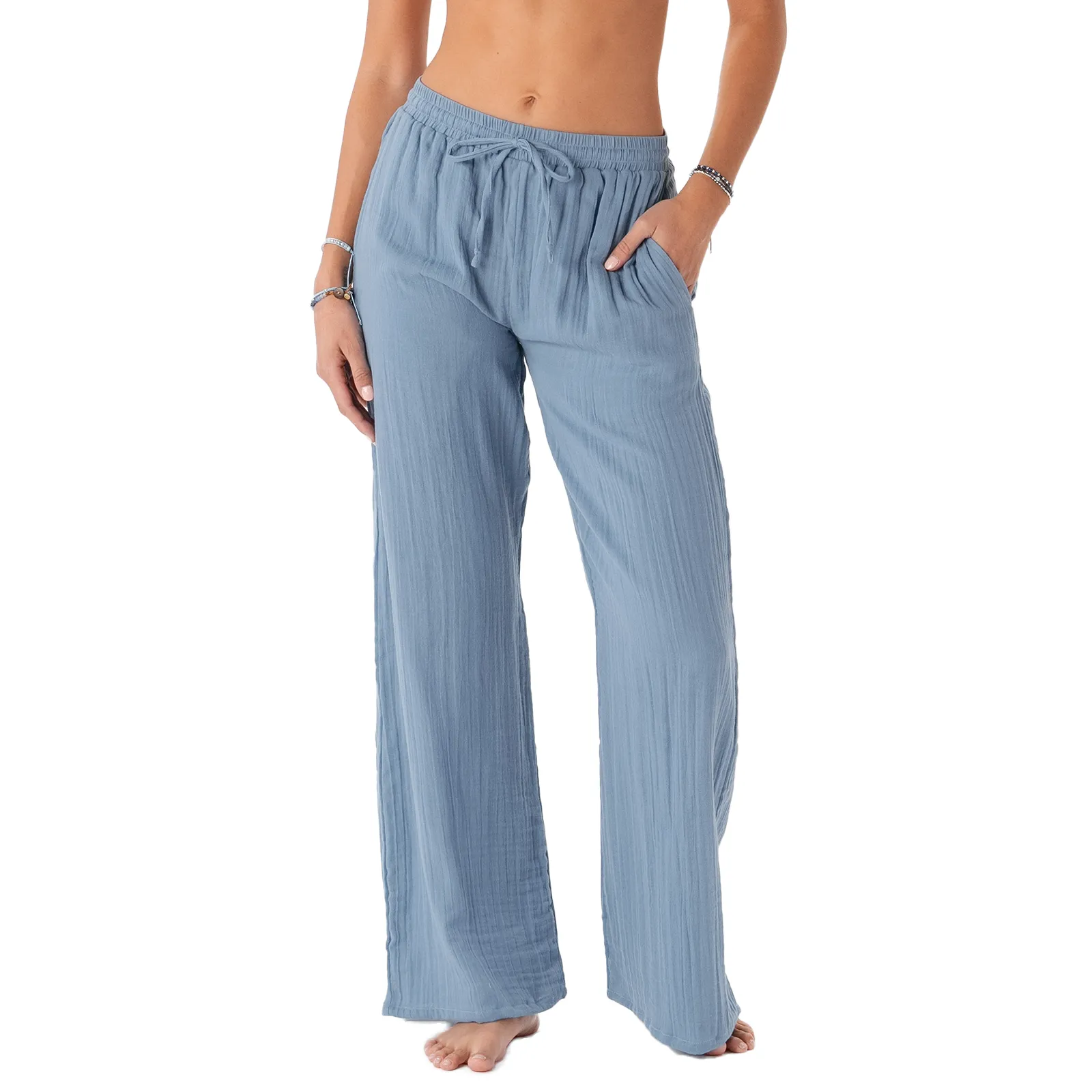 Elemental Blue Cotton Cabana Pants