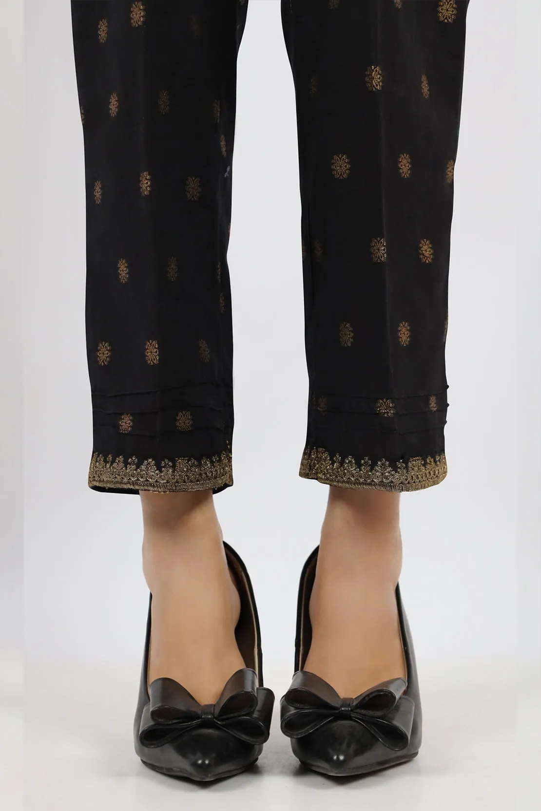 Embroidery Cotton Jacquard Pants