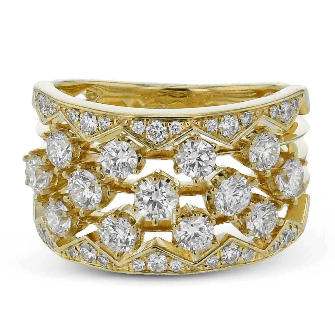 Fashion Ring in 18k Gold with Diamonds