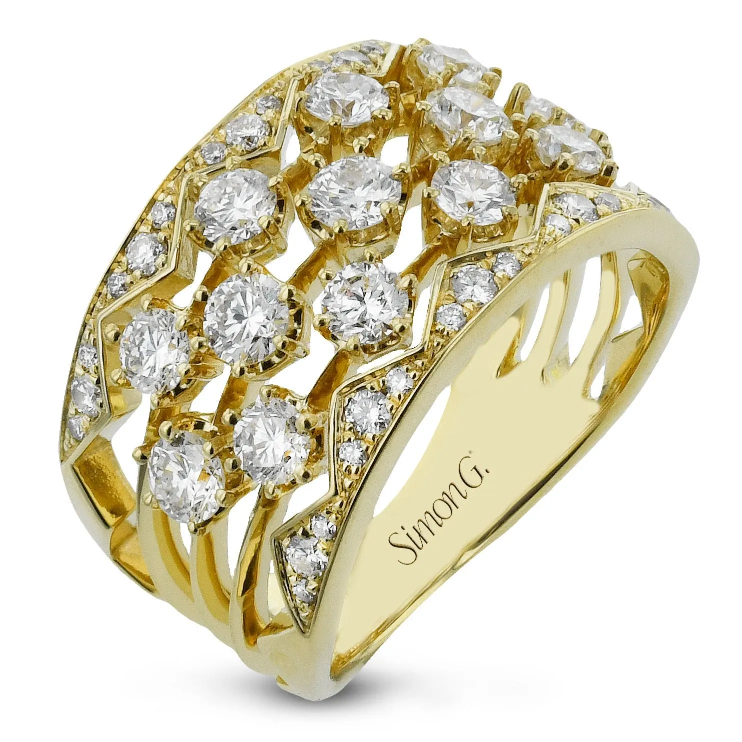 Fashion Ring in 18k Gold with Diamonds