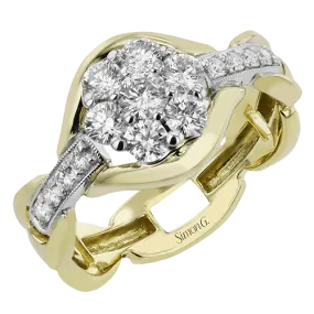 Fashion Ring In 18k Gold With Diamonds