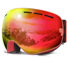 Full Screen Ski Goggles Red