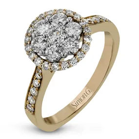 Halo Fashion Ring in 18k Gold with Diamonds