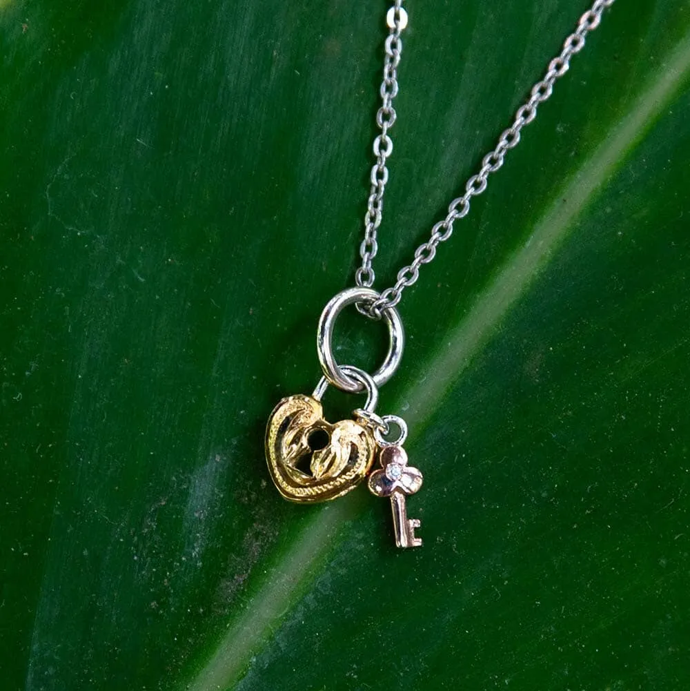 Heart & Key Charm Pendant