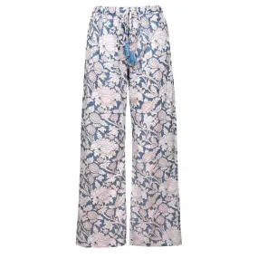 Laura Pewter Floral Cotton Lounge Pants FINAL SALE