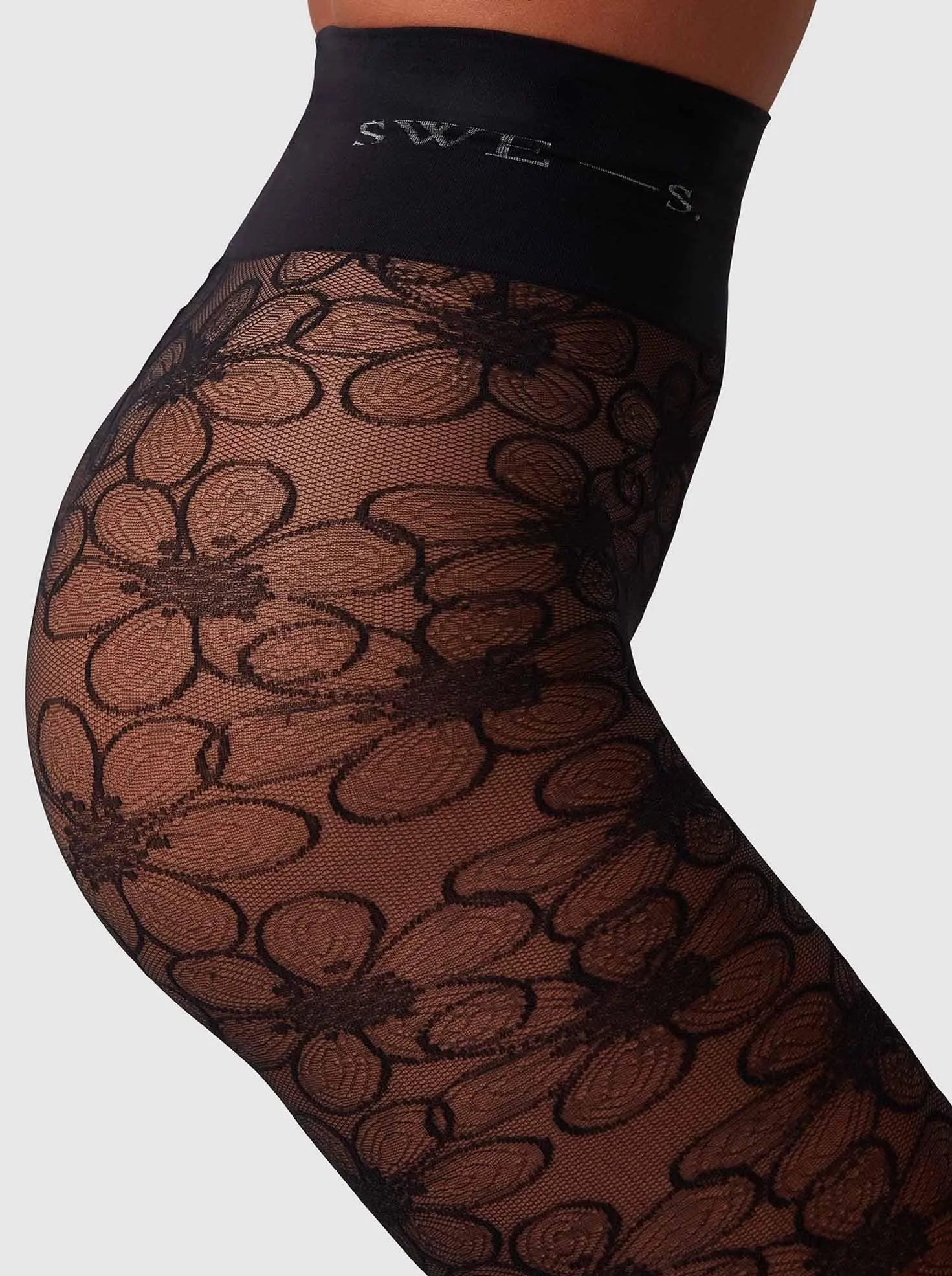 Maja Flower Tights - Black