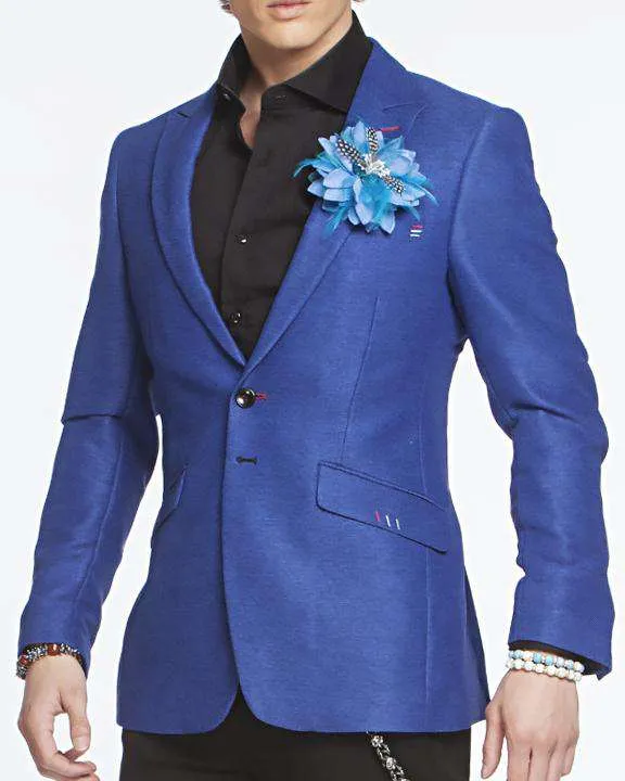 Men's Fashion Lapel Flower- Flower1 Blue