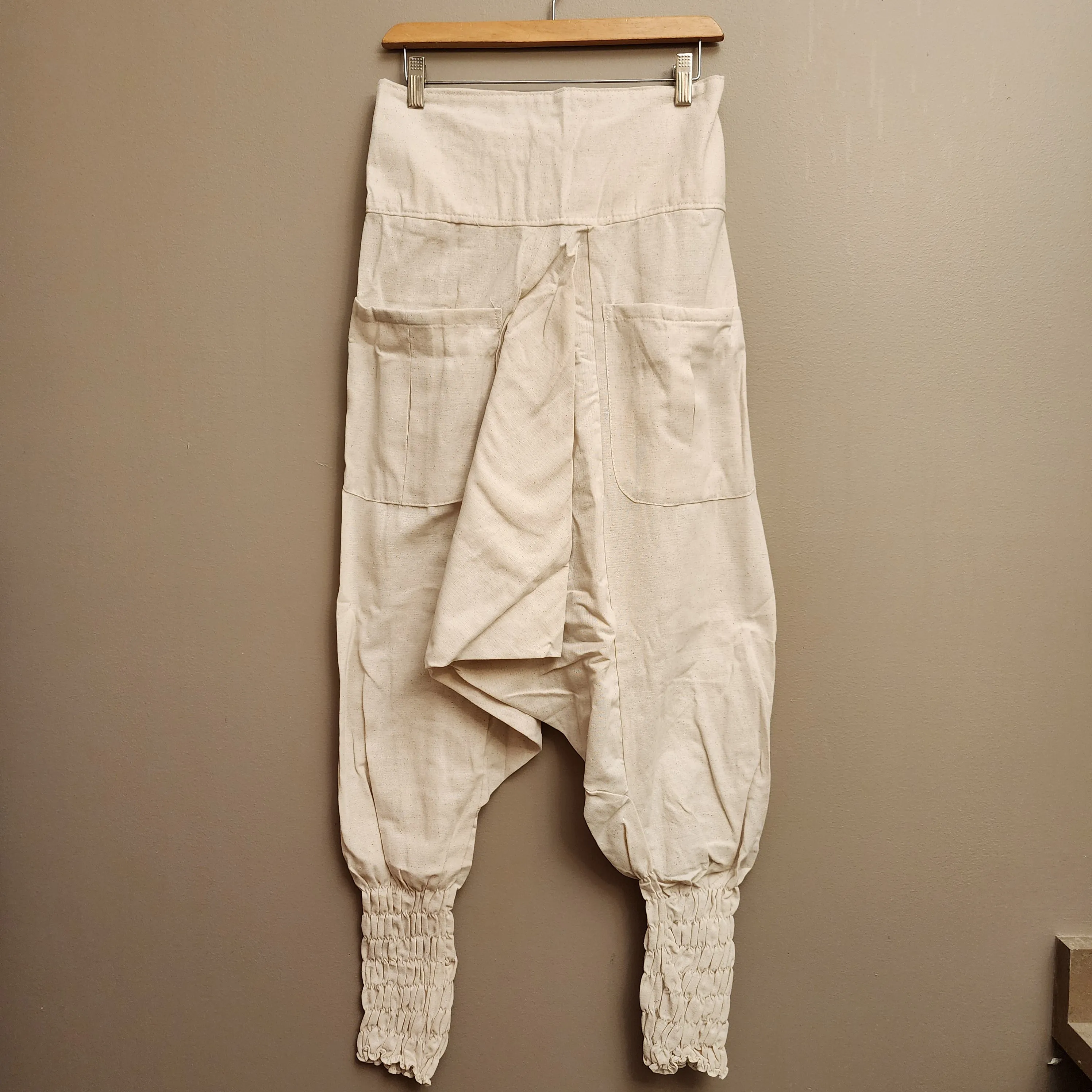 Natural Raw Cotton Long Ninja Pants