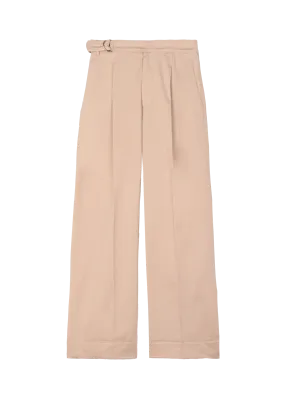 Pleated twill trousers