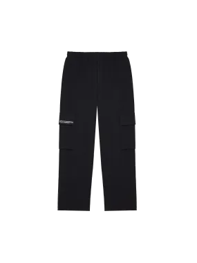 Recycled Cotton Jersey Cargo Pants—black