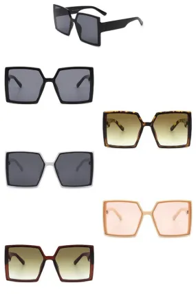 Square Flat Top Large Oversize Fashion Sunglasses