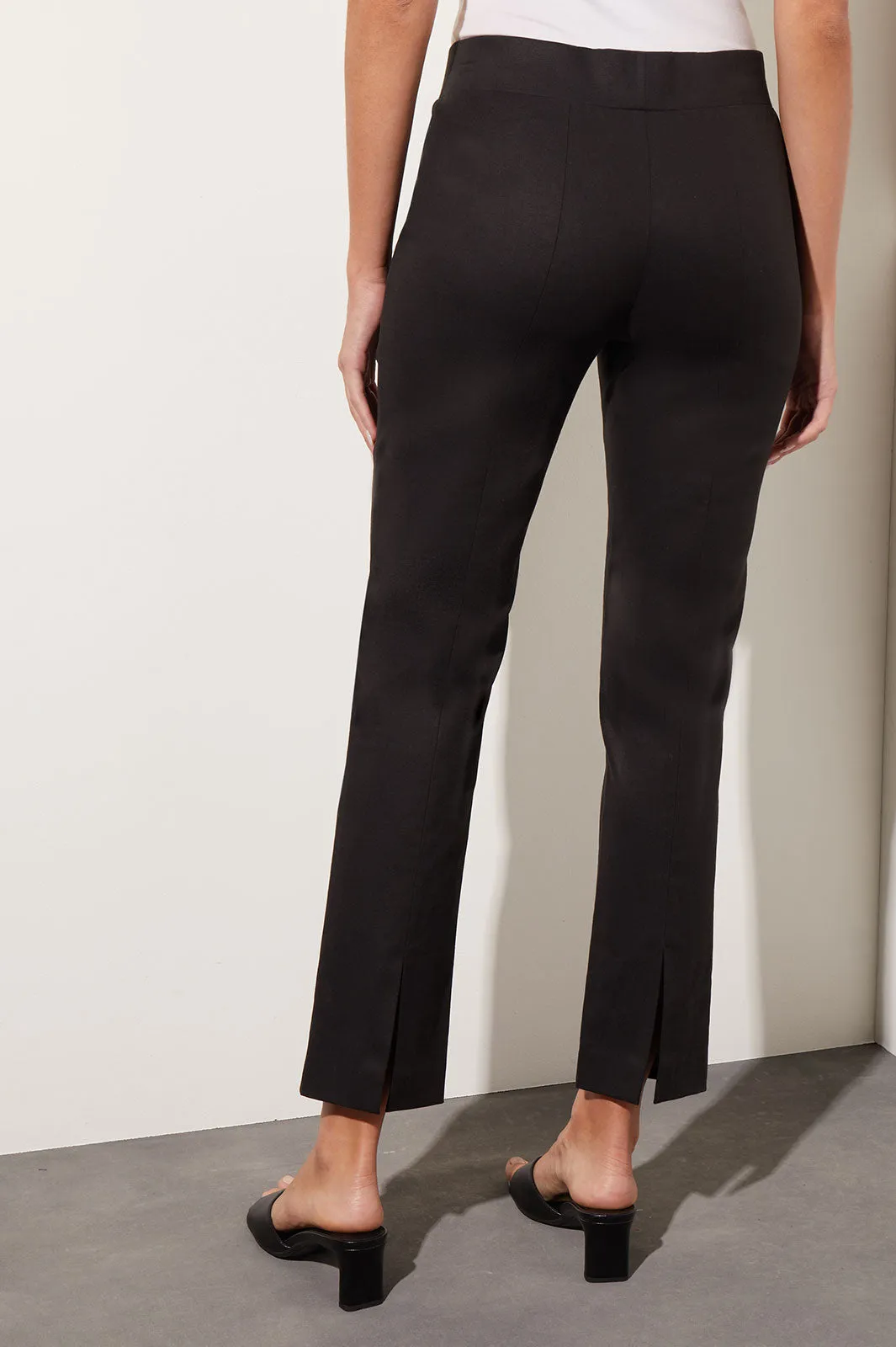 Stretch Cotton Tencel Straight-Leg Pants