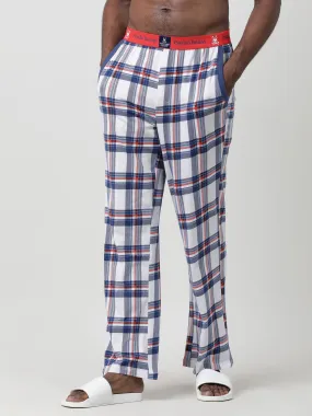 White Cotton Checked Joggers Pants