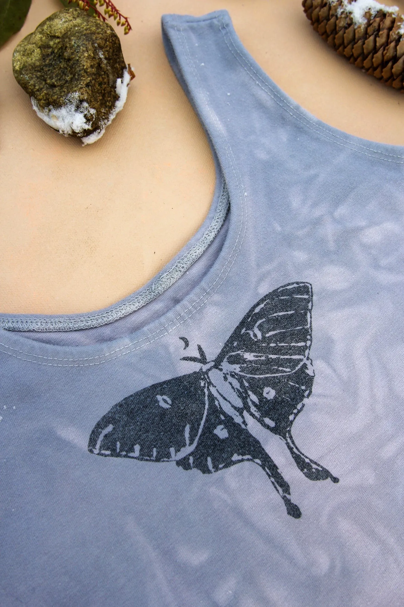 Winter Luna Moth Organic Cotton Bra Top