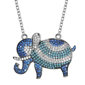 Women's Fashion Animal Elephant CZ Necklace