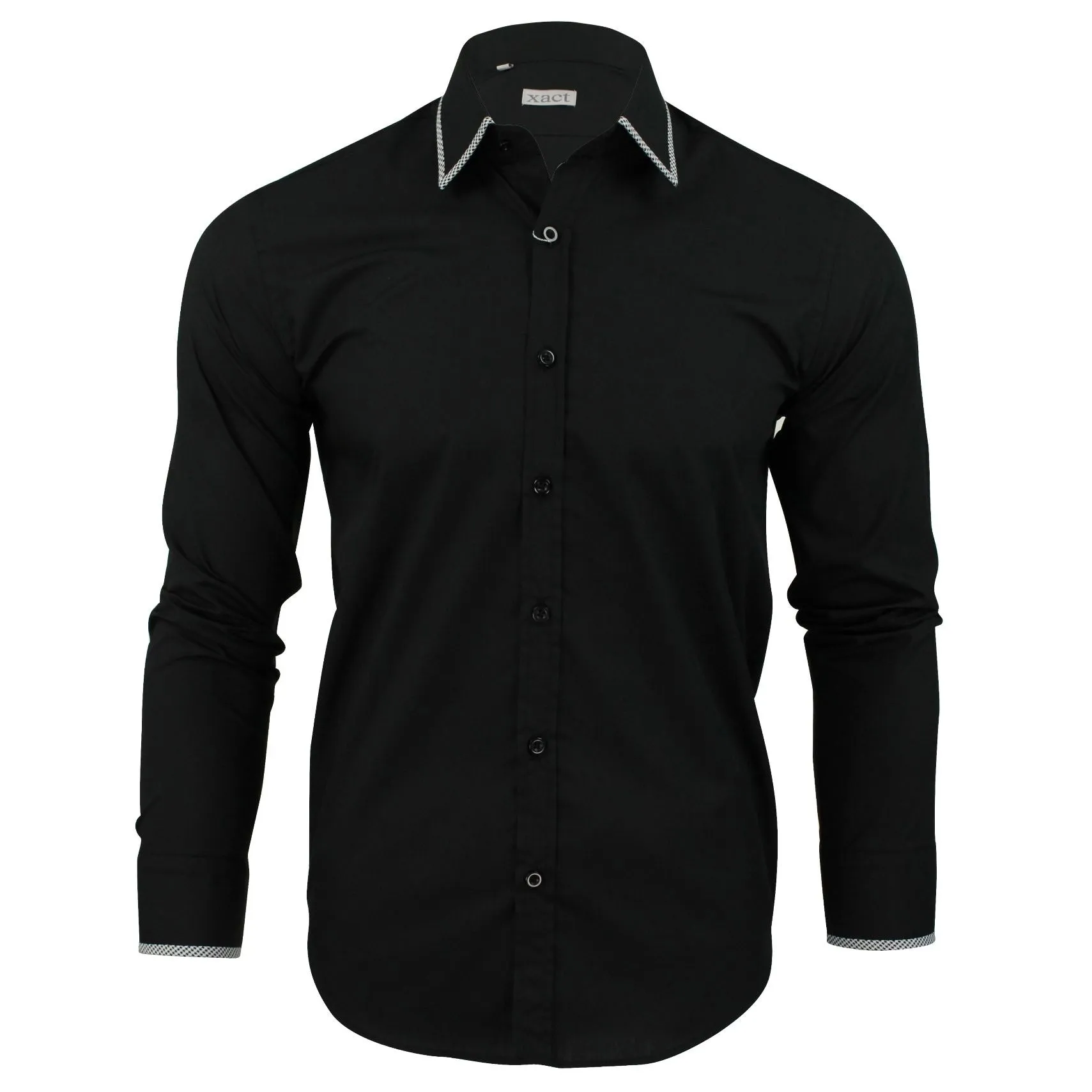 Xact Mens Fashion Shirt With Collar & Cuff Trim