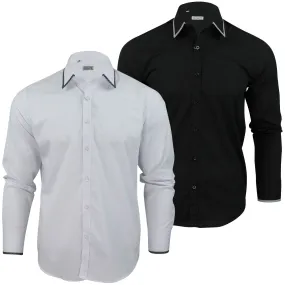 Xact Mens Fashion Shirt With Collar & Cuff Trim